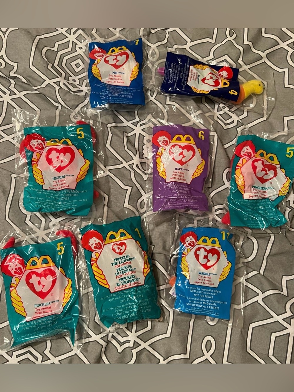 Ty Beanie Babies McDonald's Happy Meal Toys - Assorted Sealed Packs set of 8